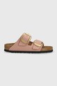 Шкіряні шльопанці Birkenstock ARIZONA BIG BUCKLE без підборів рожевий 1024074