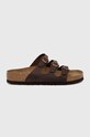 Semišové šľapky Birkenstock FLORIDA semišová koža hnedá 53901