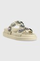 Kurt Geiger London klapki skórzane Orson 9107144109.BONE szary SS23