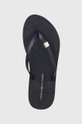 granatowy Tommy Hilfiger japonki TH MONOGRAM FLAT SANDAL Damski