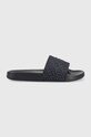 Pantofle Tommy Hilfiger TH MONOGRAM POOL SLIDE plochý námořnická modř FW0FW06987
