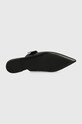 Kožne natikače Tommy Hilfiger TH POINTY FEMININE MULE FW0FW06997 crna