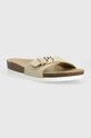 Tommy Hilfiger klapki zamszowe TH MULE SANDAL SUEDE FW0FW07071 beżowy SS23
