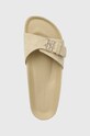 Tommy Hilfiger klapki zamszowe TH MULE SANDAL SUEDE beżowy FW0FW07071