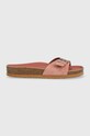 Semišové pantofle Tommy Hilfiger TH MULE SANDAL SUEDE semišová kůže růžová FW0FW07071