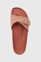 Tommy Hilfiger klapki zamszowe TH MULE SANDAL SUEDE różowy FW0FW07071