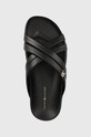 Кожени чехли Tommy Hilfiger STRAP FEMININE SANDAL черен FW0FW07081