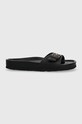 Tommy Hilfiger klapki skórzane TH MULE SANDAL LEATHER płaski czarny FW0FW07134