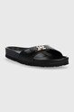 Tommy Hilfiger klapki skórzane TH MULE SANDAL LEATHER FW0FW07134 czarny SS23