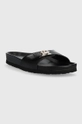 Δερμάτινες παντόφλες Tommy Hilfiger TH MULE SANDAL LEATHER μαύρο