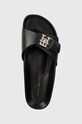 Tommy Hilfiger klapki skórzane TH MULE SANDAL LEATHER czarny FW0FW07134