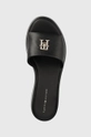 μαύρο Δερμάτινες παντόφλες Tommy Hilfiger TH SLIP ON SANDAL FLATFORM