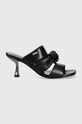 Karl Lagerfeld klapki skórzane PANACHE 5-8 cm czarny KL30126.000