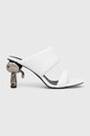 Karl Lagerfeld slapi de piele IKON HEEL gros alb KL39005.011