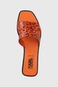 Kožené šľapky Karl Lagerfeld Skoot II oranžová KL80404.0C0