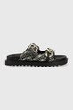 Guess papucs FATEMA textil fekete FL6FAT.FAL03.BLKPL