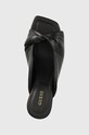 Guess klapki skórzane RINAH czarny FL6RNH.LEA03.BLACK