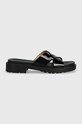 Lauren Ralph Lauren klapki skórzane Kelsie pozostałe czarny 802904252001.BLACK