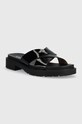 Lauren Ralph Lauren klapki skórzane Kelsie 802904252001.BLACK czarny SS23