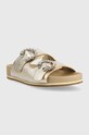 Mexx klapki skórzane Lia MXSY008202W złoty SS23