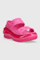 Παντόφλες Crocs Classic Mega Crush Sandal ροζ