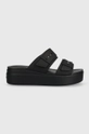 crna Natikače Crocs Brooklyn Low Wedge Sandal Ženski