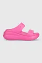ροζ Παντόφλες Crocs CLASSIC CRUSH SANDAL Γυναικεία