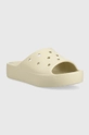 Crocs klapki Classic Platform Slide beżowy