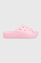 Crocs papucs Classic Platform Slide szintetikus rózsaszín 208180.6S0