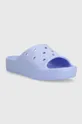 Шлепанцы Crocs Classic Platforn Glitter Slide фиолетовой