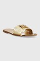 Dkny klapki skórzane GRACEN K1351537.GLD złoty SS23