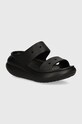 Шлепанцы Crocs Classic Crush Sandal платформа чёрный 207670.001
