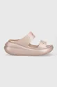 ροζ Παντόφλες Crocs Classic Crush Shimmer Sandal Γυναικεία