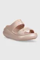 Παντόφλες Crocs Classic Crush Shimmer Sandal ροζ
