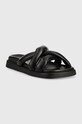Alohas klapki skórzane Slip On Cross S00202.25 czarny SS23