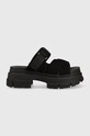 Замшеві шльопанці UGG Ashton Slide замша чорний 1136765.BLK