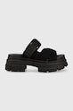 UGG papuci din piele Ashton Slide platformă negru 1136765.BLK