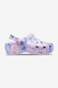 violet Crocs papuci Tie Dye Graphic Clog Wedge De femei