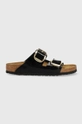 Birkenstock papuci Arizona Big Buckle imitatie de piele lacuita negru 1019817