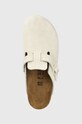 Birkenstock papuci din piele Boston alb 1024740