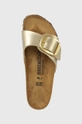 золотой Кожаные шлепанцы Birkenstock Madrid