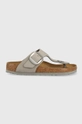 γκρί Δερμάτινες σαγιονάρες Birkenstock Gizeh Gizeh Big Buckle Γυναικεία