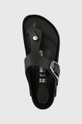 fekete Birkenstock bőr flip-flop