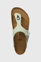 Birkenstock japonki nubukowe Gizeh Big Buckle zielony 1024046