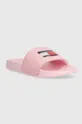 Παιδικές παντόφλες Tommy Hilfiger ροζ