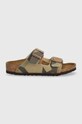 Detské šľapky Birkenstock imitácia kože zelená 1024728