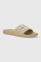 Calvin Klein Jeans klapki SLIDE MONOGRAM CO beżowy YM0YM00061