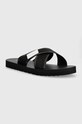 Calvin Klein Jeans klapki PREFRESATO CRISSCROS BADGE STORY YM0YM00641 czarny SS23