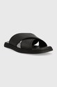 Кожени чехли Calvin Klein CRISS CROSS SANDAL LTH HM0HM00950 черен SS23