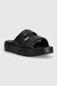 Calvin Klein klapki DOUBLE STRAP SLIPPER czarny